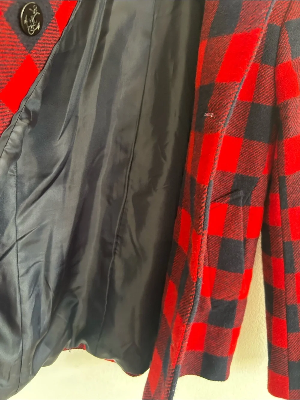 J. Crew Red and Black Buffalo Plaid Coat